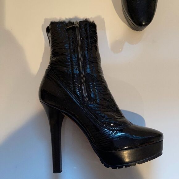 Jimmy Choo Black Patent Trixie Booties - Picture 4 of 8